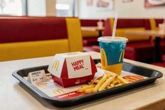 Happy Meal McDonald's sur un plateau avec frites et boisson, illustrant l'évolution du prix en 2026